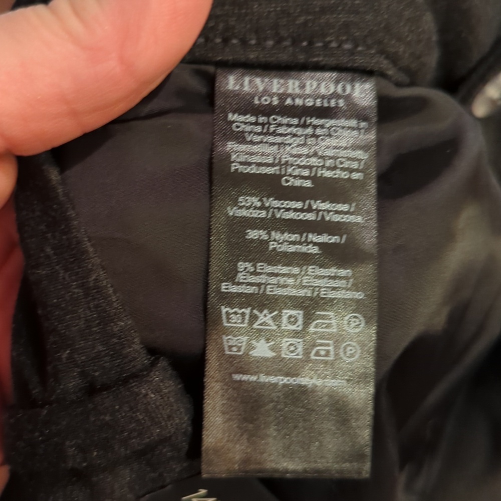 Liverpool Gemma Cigarette Trousers Heathered Charcoal Gray Minimalist NWOT 14W - Picture 7 of 8
